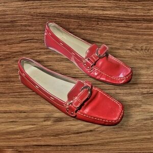 Anne Klein red patten leather